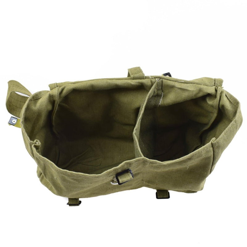 Romanian army bread bag military surplus canvas haversack durable canvas one large compartment and one small compartment