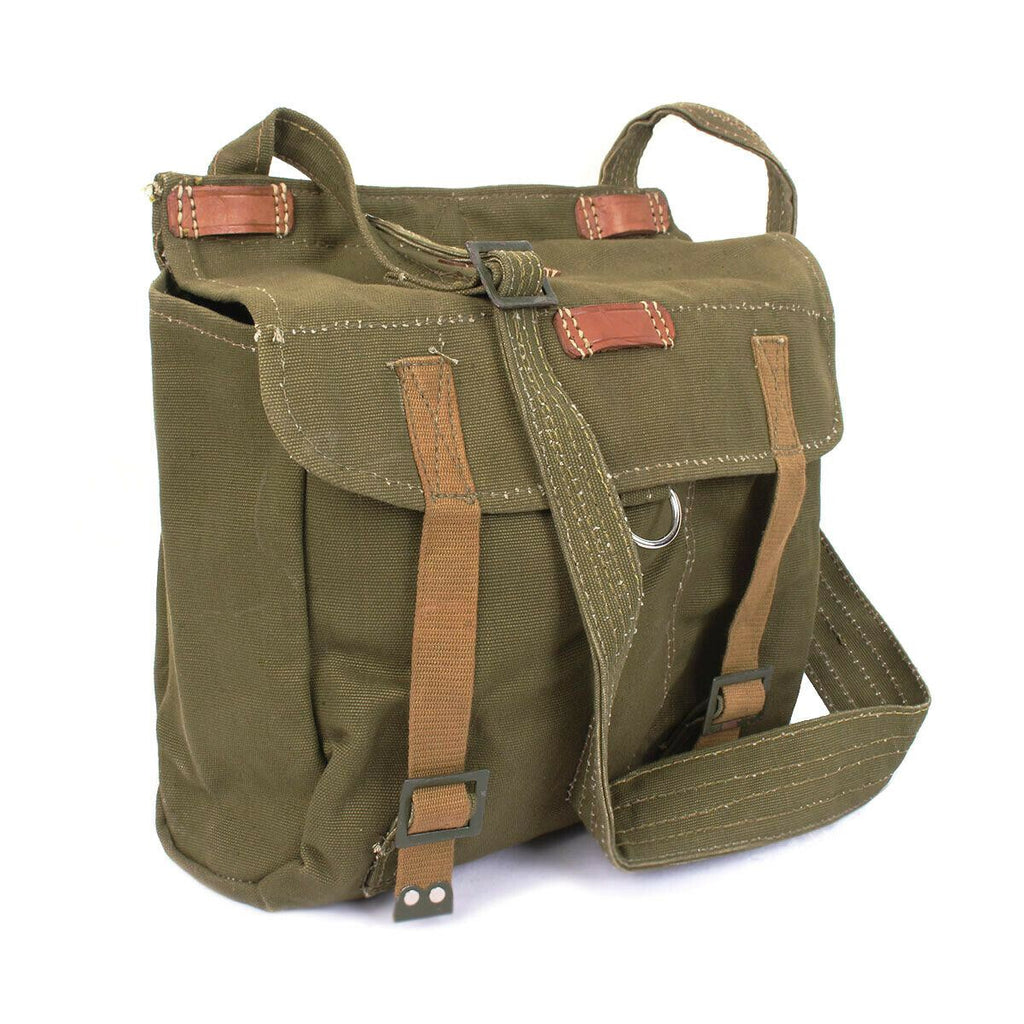 Belgian army surplus canvas and leather shoulder equipment bag - Surplus &  Lost
