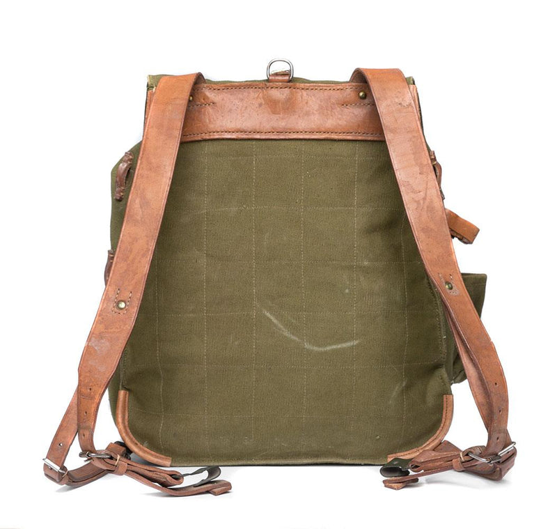Rucksack original Romanian army bag olive shoulder strap canvas
