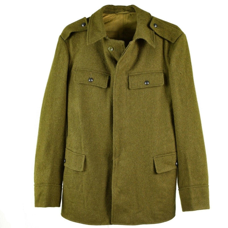 Romanian army wool jacket combat Khaki olive casual winter vintage shirt