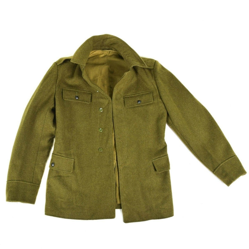 Romanian army vintage wool military jacket cold weather Khaki 