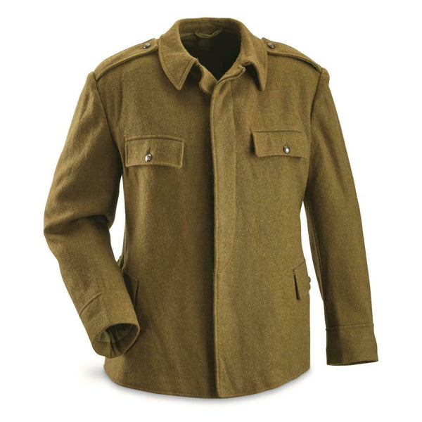 Romanian army wool jacket combat Khaki olive chest inside pockets winter vintage jacket