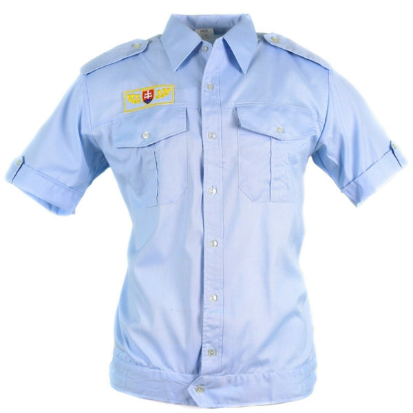 Genuine Slovakian army shirt military BDU blue short sleeves NEW