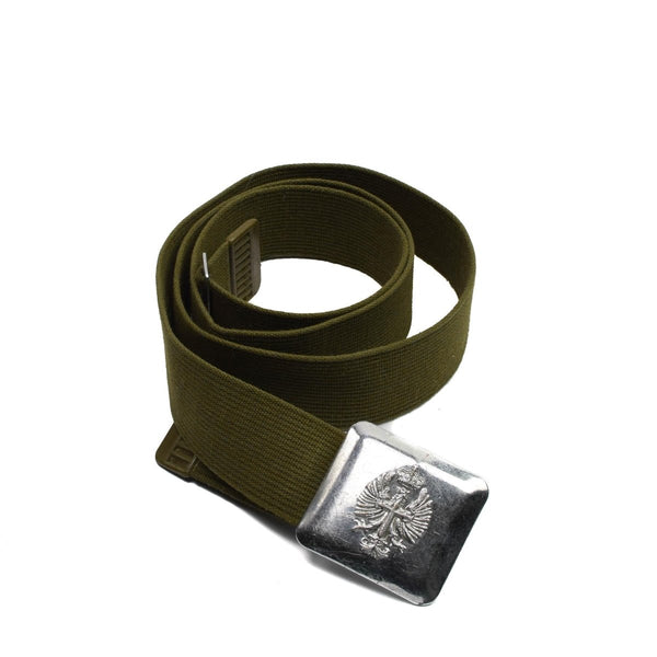Spanish army belt vintage canvas metal buckle formal belt military issue olive