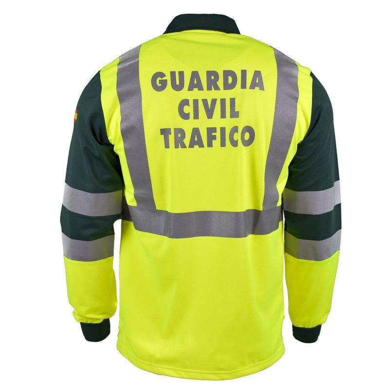 Long sleeve original Spanish polo shirt yellow civil guard reflective jacket unisex adults