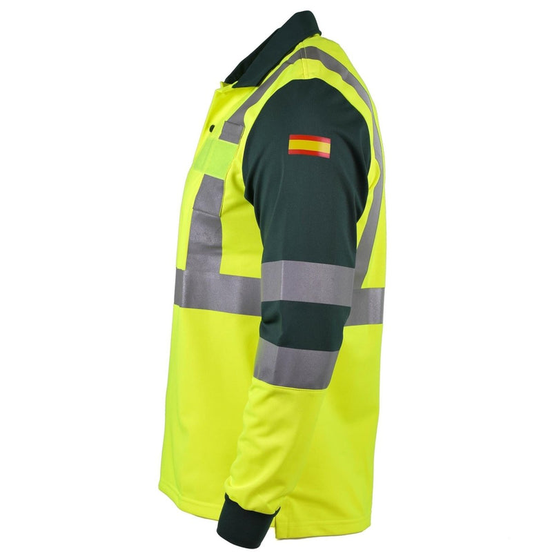 Long sleeve original Spanish polo shirt yellow civil guard reflective jacket unisex adults work shirts