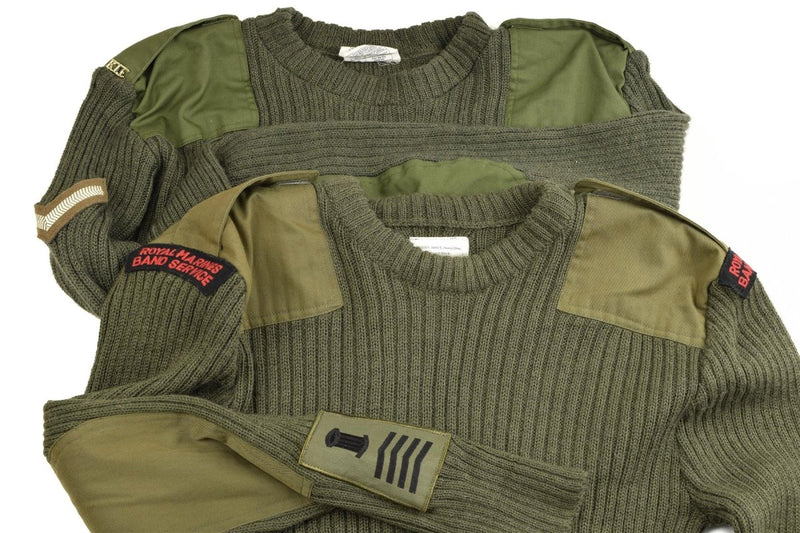 Sweater British Army pullover Commando Green Olive Wool Men Jumper