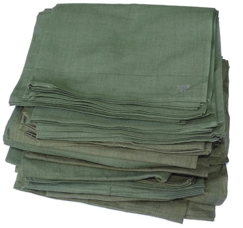 Swedish Army bandana vintage scarf olive green lightweight breathable 80x80cm