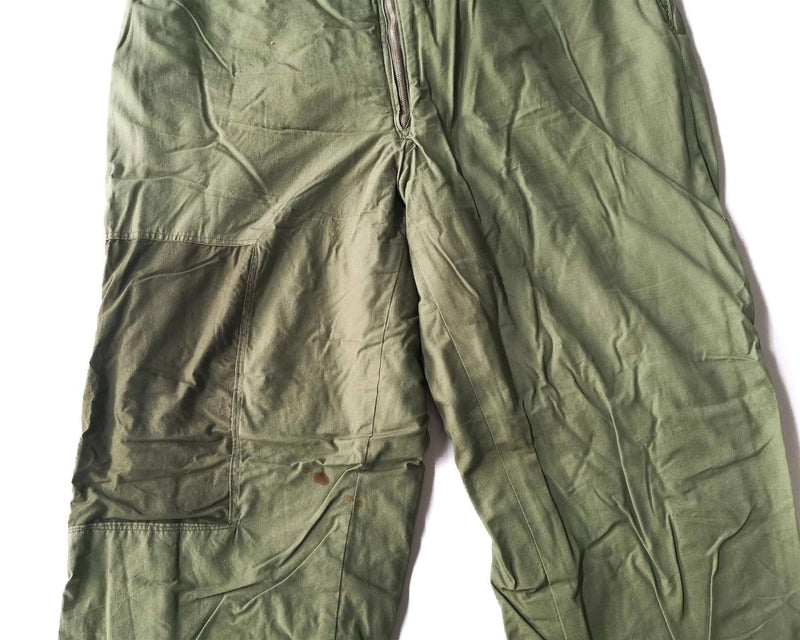 Swedish army pants insulated olive green Thermal vintage trousers cold weather