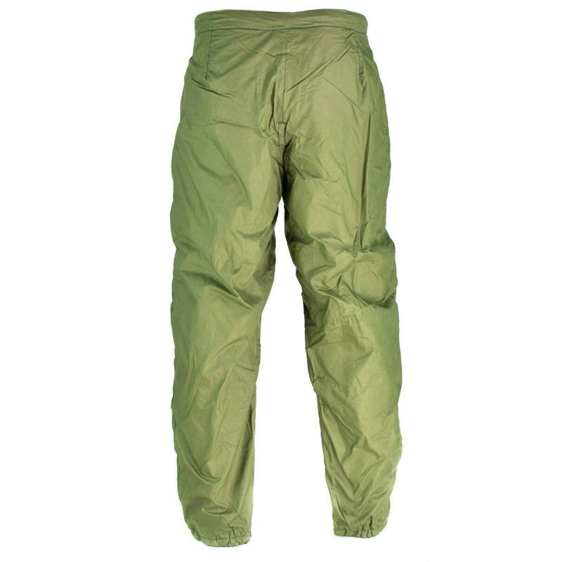 Original Swedish army pants insulated olive thermal cold weather elasticated and zipped bottoms vintage trousers