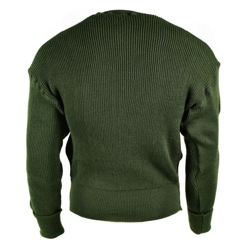 Genuine Swedish Military sweater Jumper green wool sweater full zip cardigan