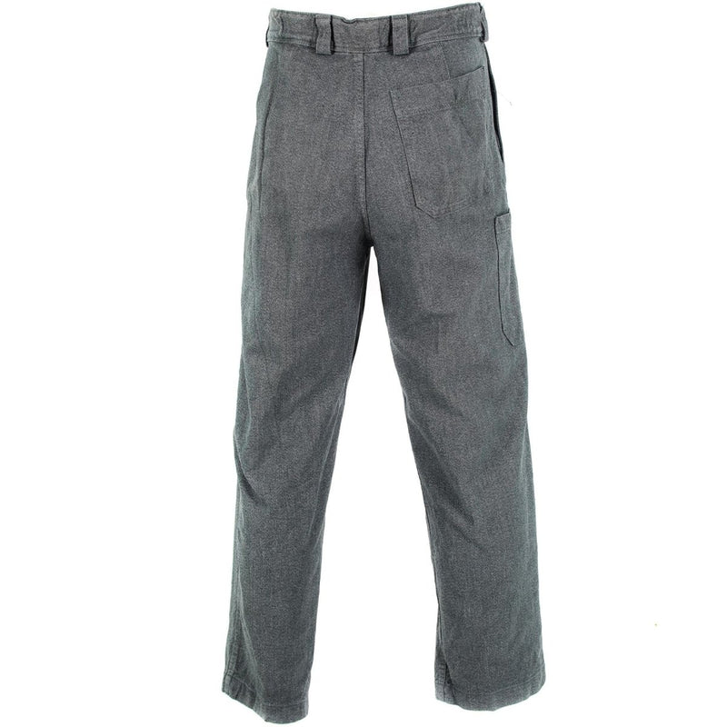 Swiss army denim work pants grey trousers military service work-wear gray vintage trousers