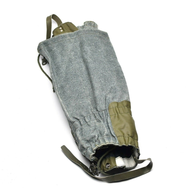 Swiss army gaiters wool grey mountains hiking full zip elasticated boots cover