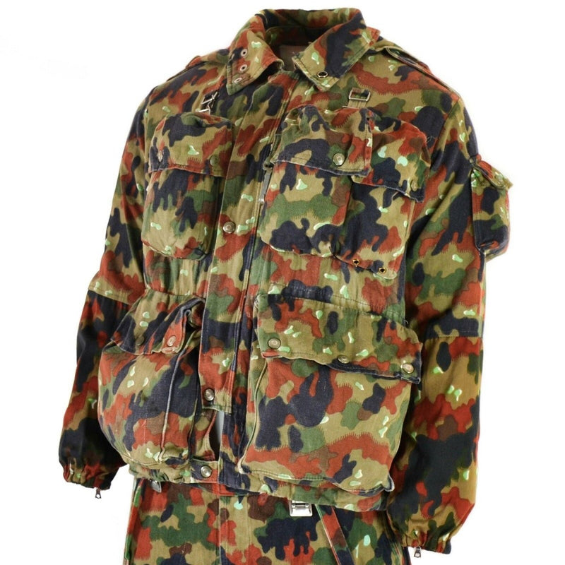 Sniper original Swiss army jacket M70 Alpenflage camouflage combat hooded adjustable waist vintage parka