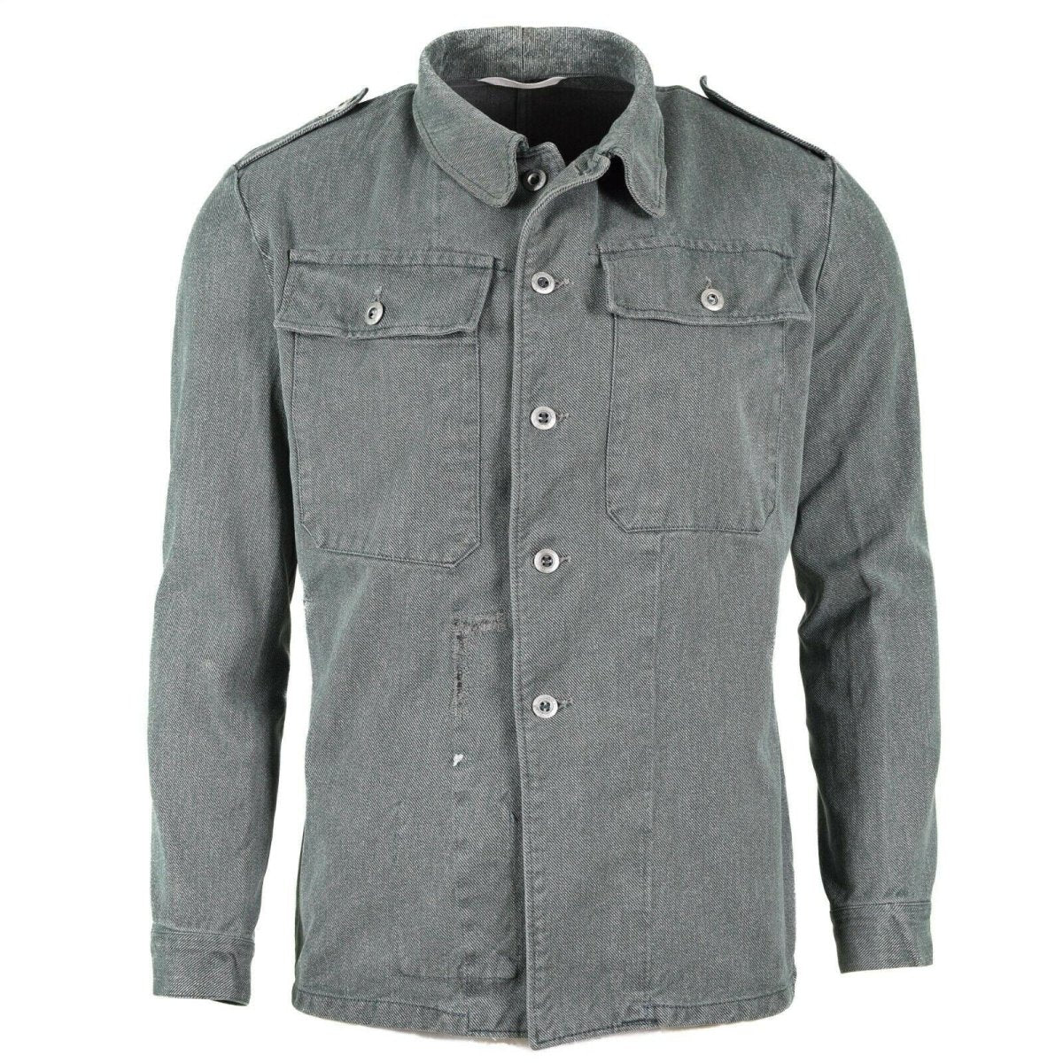 Military denim jacket genuine Swiss army work jacket military grey vintage surplus GoMilitar
