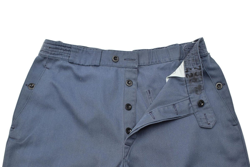Civil defense Original Swiss army blue pants combat closure buttons belt loops trousers