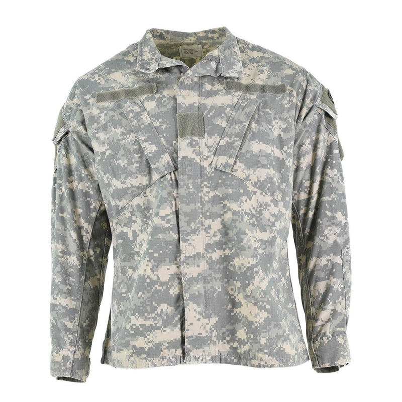 Original US army troops field jacket ripstop BDU digital ACU camo summer long sleeve chest and front pockets shirts