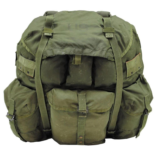 Vintage U.S. military tactical backpack ALICE type waterproof 50L big main compartment with 3 outer gear pouches camping bag