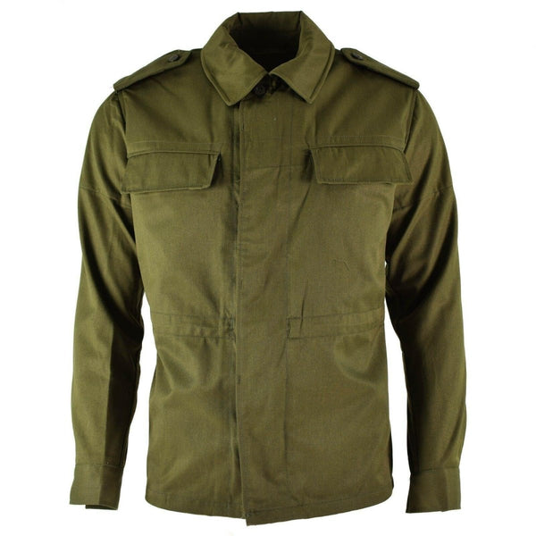 Original Czech army field jacket M85 military olive chest pockets epaulets adjustable waist buttoned cuffs vintage shirts