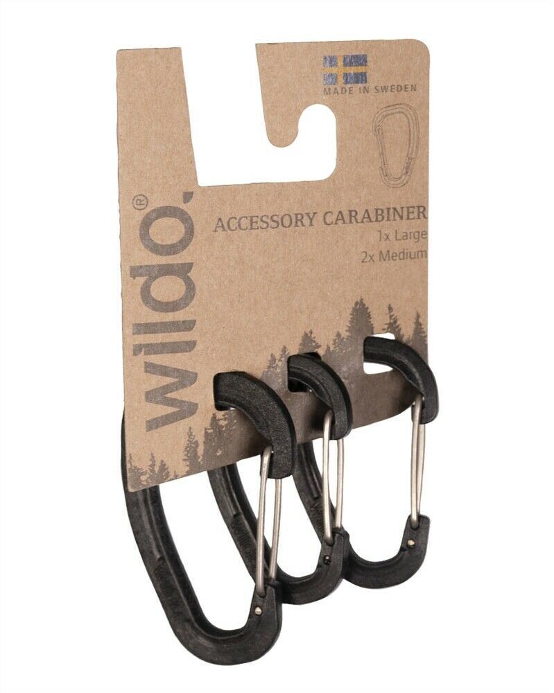 Wildo Accessory Carabiner Set OD 3pcs Lightweight sturdy clips Sweden