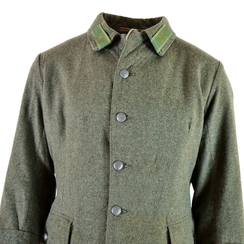 Genuine WWII vintage Swedish army wool uniform jacket M39 1940's military wool winter gray closure buttons