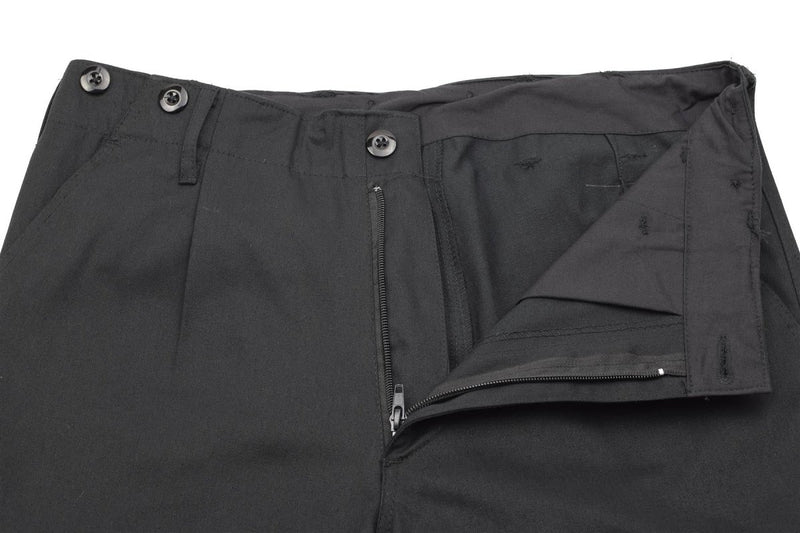 Original German army style BDU cargo pants black durable combat belt loops closure zipper classic cargo style trousers