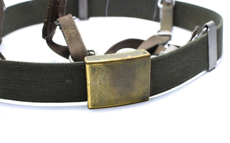 German army Y-strap suspenders belt webbing set system tactical harness pack metal buckle