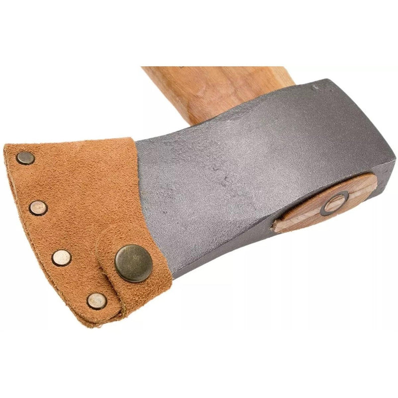 HULTAFORS H006SV bushcraft survival hatchet straight carbon steel gray matted blade hickory leather sheath