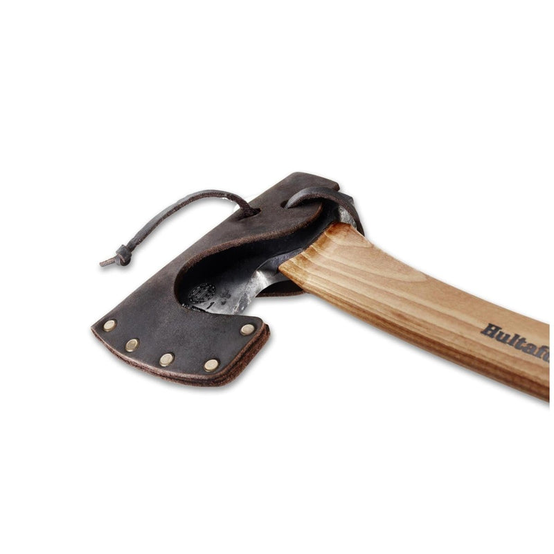 HULTAFORS Hultan gardening bushcraf axe carbon steel hatchet convex grind edge blade wooden handle leather sheath