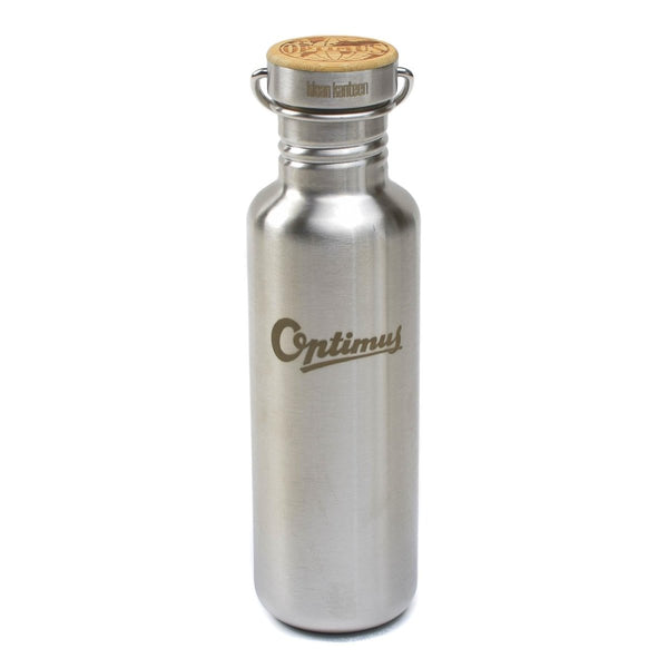 Klean Kanteen Optimus stainless steel water bottle 800ml hiking hydration flask bamboo cap