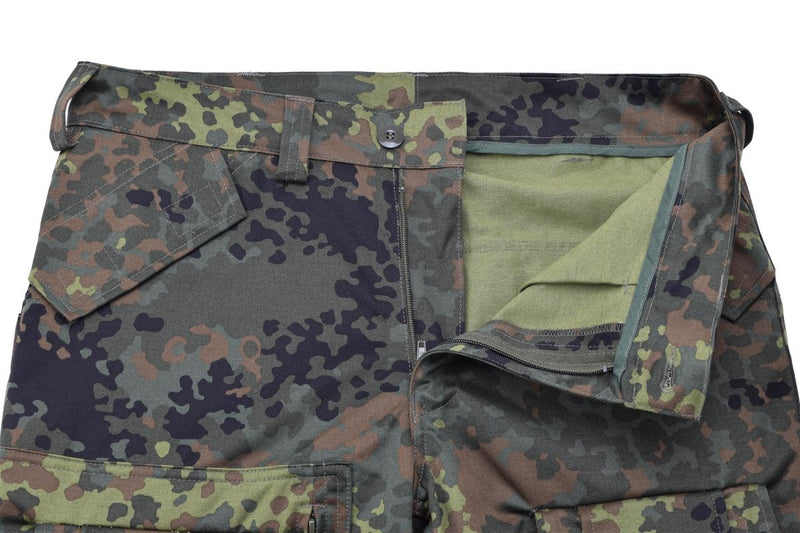 Leo Kohler army combat tactical pants flecktarn camo forced cargo field trousers zipper closure belt loops high quality