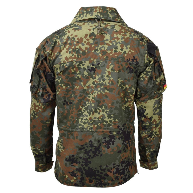 Leo Kohler army tactical flectarn camo jacket zipped adjustable reinforced elbows