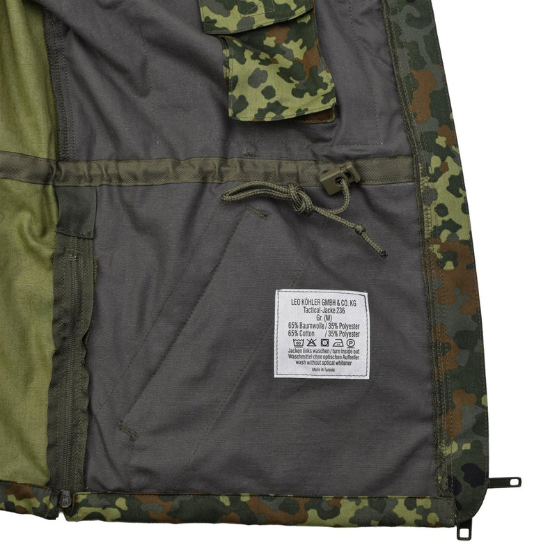 Leo Kohler army tactical flectarn camo jacket zipped field combat adjustable