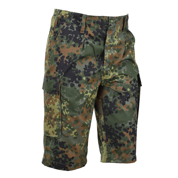 Leo Kohler knee-length shorts military personnel Bermuda flecktarn camouflage easy case hard wearing quality shorts