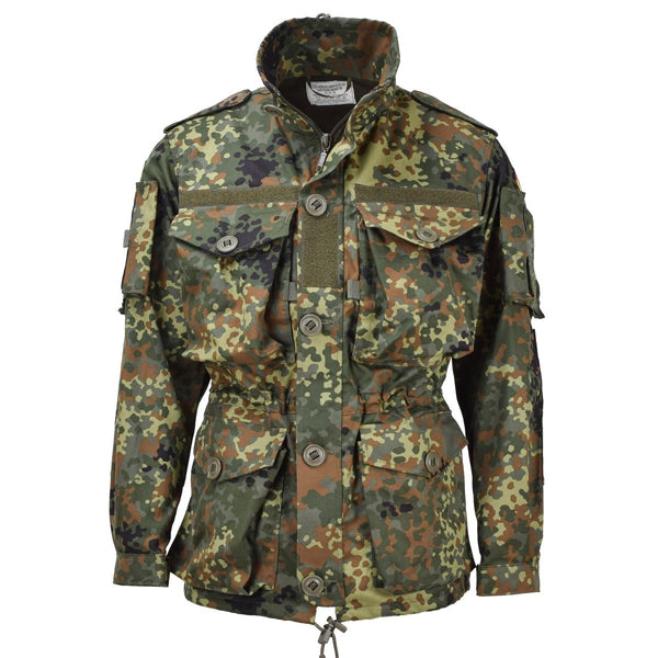 Leo Kohler military combat tactical jacket lightweight field flecktarn camo high collar