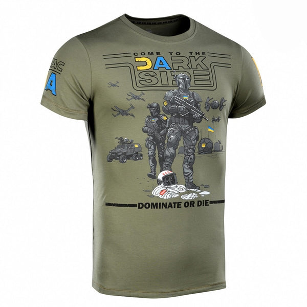 M-TAC Military style classic T-Shirt short sleeve underwear Ukrainian flag breathable lightweight Olive