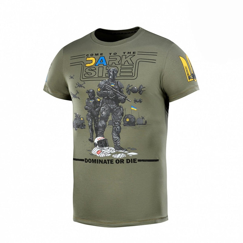 M-TAC Military style classic T-Shirt short sleeve underwear Ukrainian flag Olive collar style point