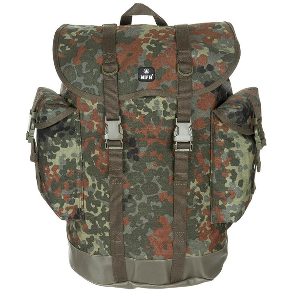 MFH Army brand BW mountain camouflage tactical backpack 30L rucksack armed two attached side pockets