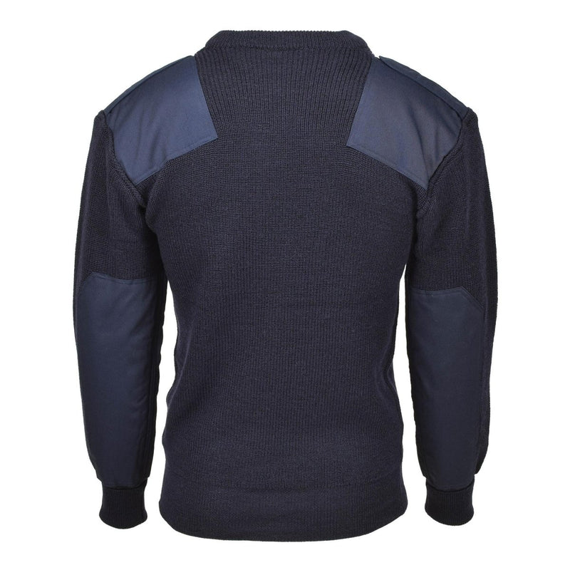 MFH Brand German army style pullover commando jumper breathable blue sweater reinforced shoulders and elbows