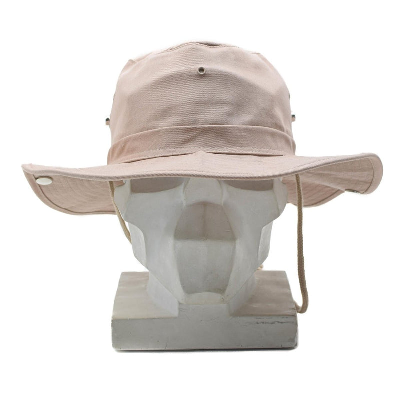 MFH Brand Military style bush hat summer khaki panama jungle bucket cap wide multi-quilted brim chin strap