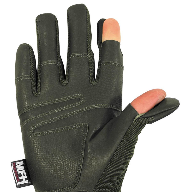 MFH army style tactical gloves tactical Mission combat olive free fire fingers reinforced palms