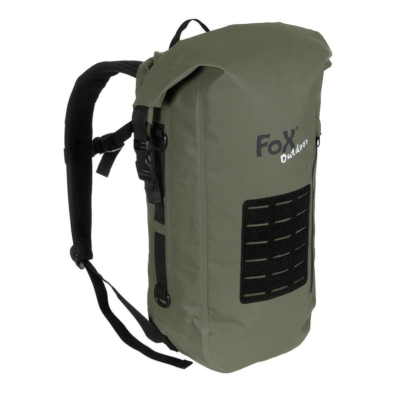 MFH military olive dry bag PVC lightweight waterproof hiking backpack molle padded back high-quality taped seams D-rings