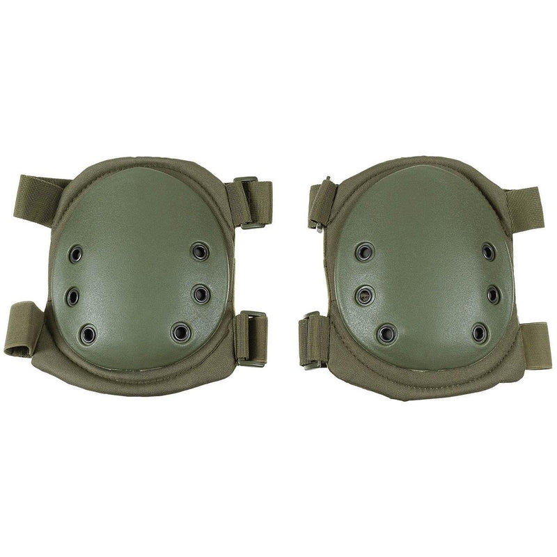 MFH military style knee pads protector olive plastic shell