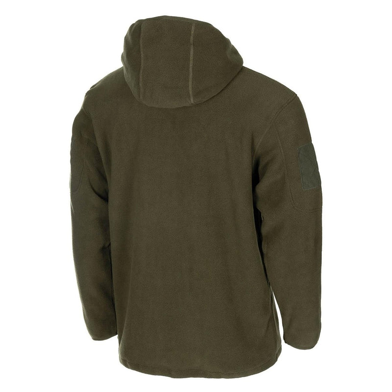 MFH military style olive hoodie fleece jacket tactical army full zip hiking slash pocket