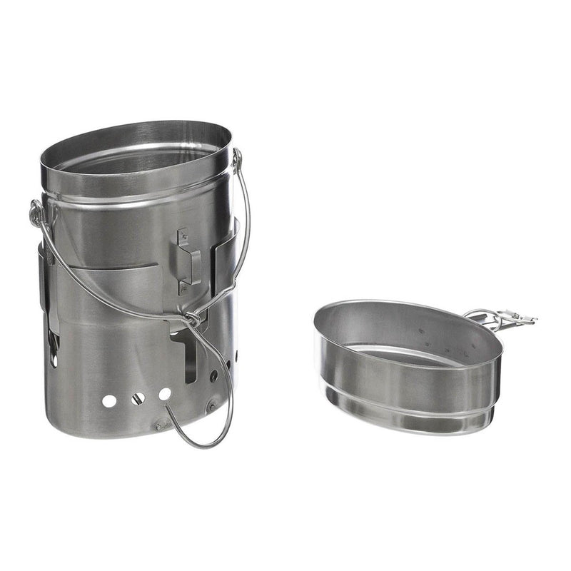 MFH Swedish army Trangia mess kit Repro M40 stainless steel 1.5l camping compact pack size can be stacked inside each other