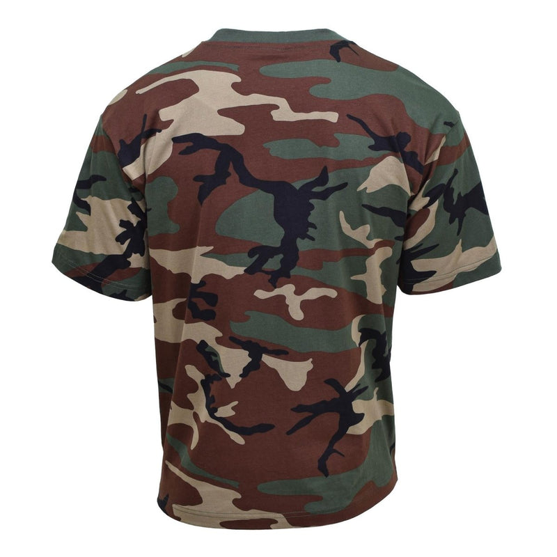 MFH U.S. Military style short sleeve T-Shirt Woodland camouflage undershirts crew neck
