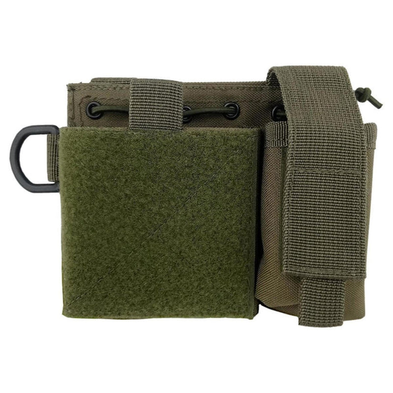 MIL-TEC ADMIN Pouch molle attachment flashlight pen notebook pocket olive D-ring hook and loop patch plate