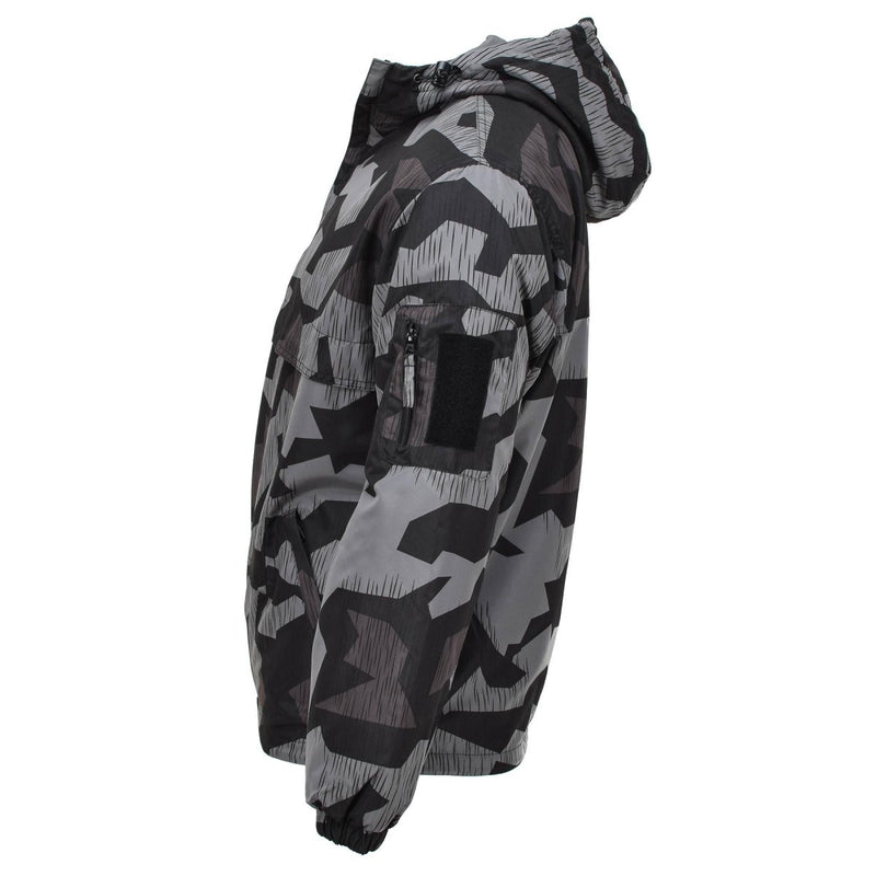 MIL-TEC Anorak jacket splinter night camouflage windproof hooded warm sportswear hook and loop patch plate on left arm