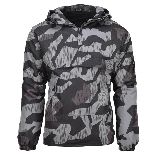 MIL-TEC Anorak jacket splinter night camouflage windproof hooded warm sportswear big front pocket with hidden zipper