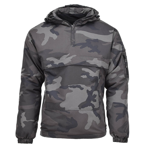 MIL-TEC Anorak sports jacket lightweight CCE night camouflage hooded sportswear big front pocket with hidden zipper